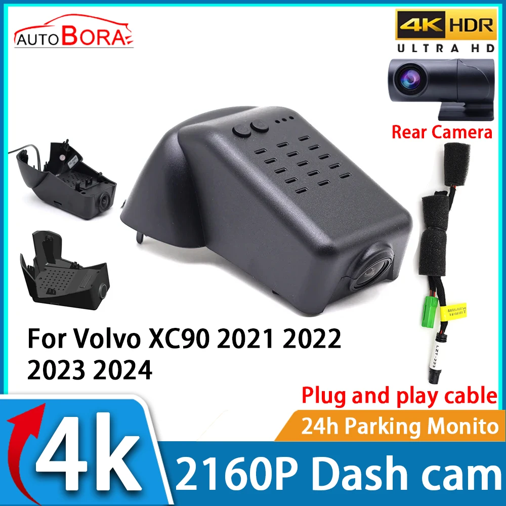 

ZhuCamX Car Video Recorder Night Vision UHD 4K 2160P DVR Dash Cam for Volvo XC90 2021 2022 2023 2024