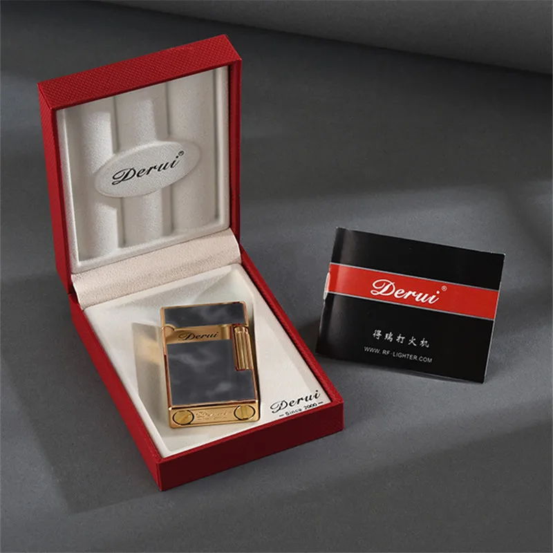 ولاعة صوت عصرية وبسيطة، عجلة طحن الكيروسين الرائعة، جانب لهب مفتوح، ولاعة هدية راقية مع صندوق