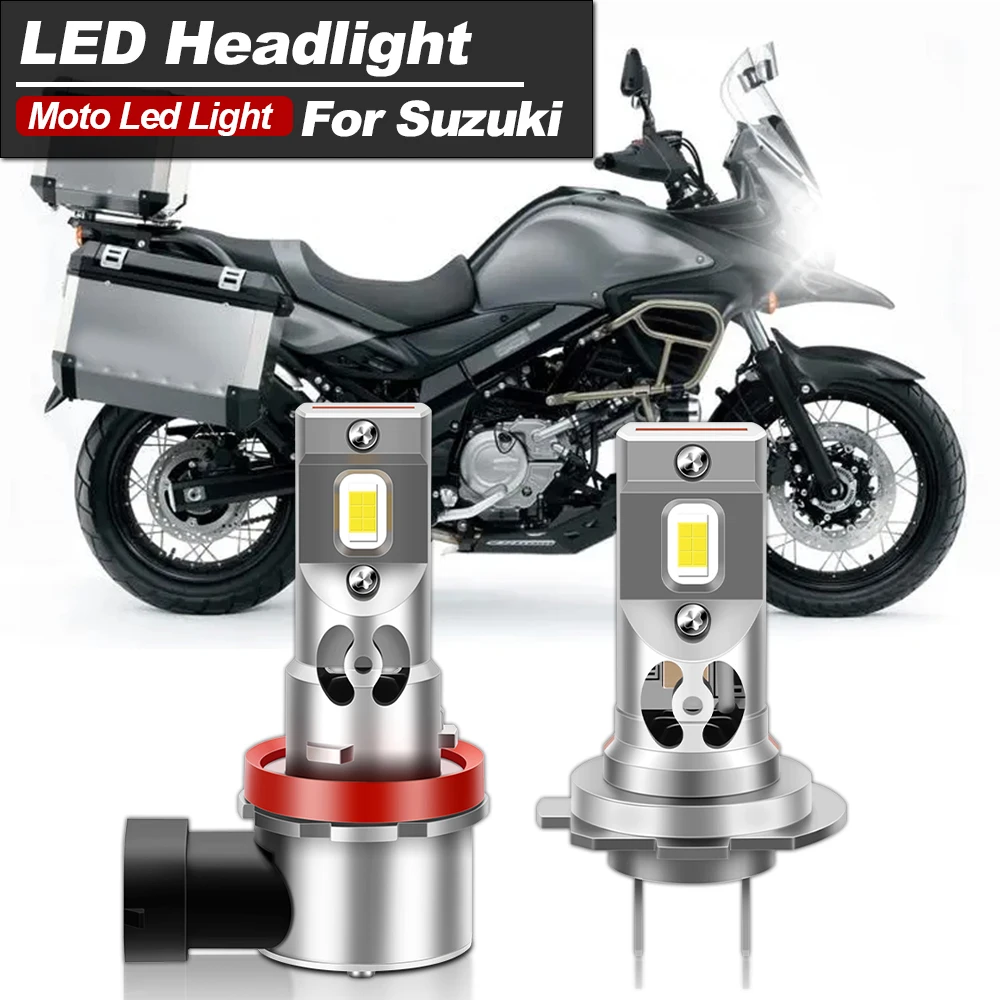 2PC Motorcycle H11 H7 LED Headlight H9 For Suzuki GSXR600 2006-2007 2011-2018 6000K LED Headlight Bulbs High Low Beam Kit 2500LM