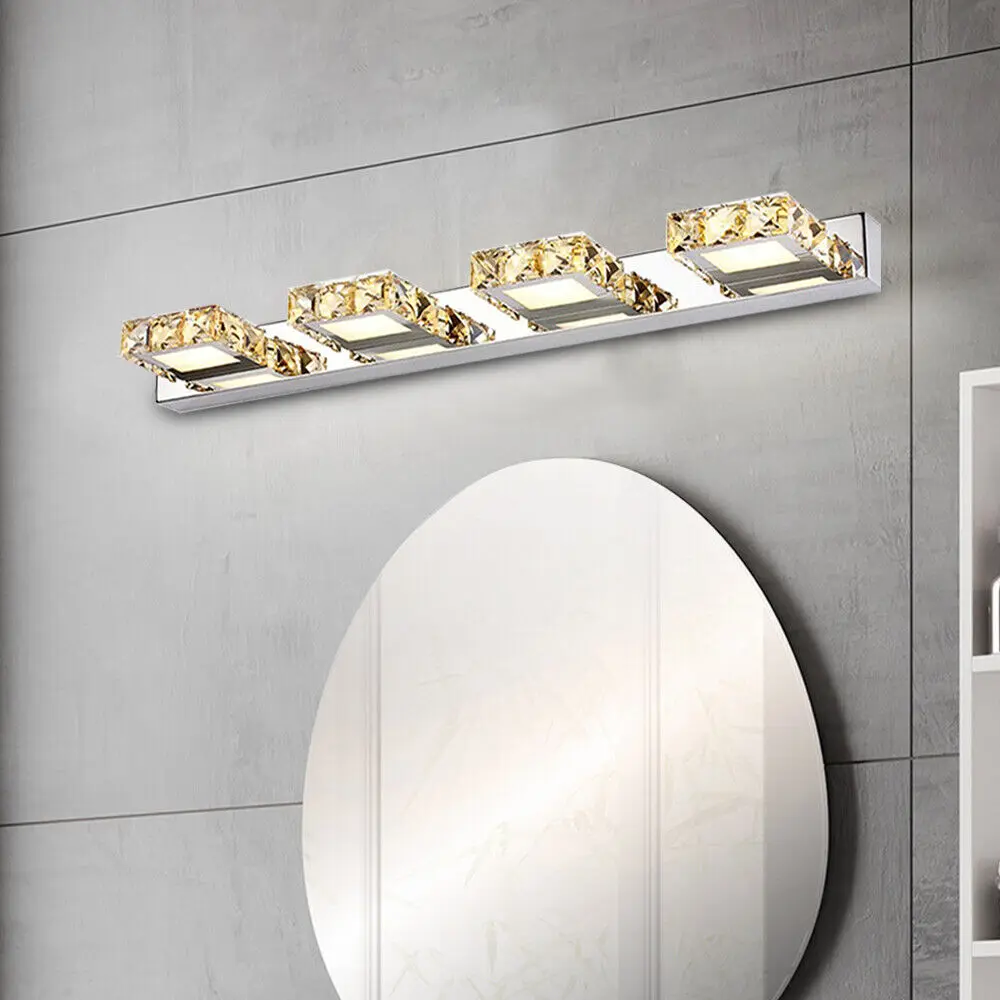 

LED Lights for Bathroom Mirror 4 LED Crystal Mirror Front Vanity Lights Make-up Wall Lamp