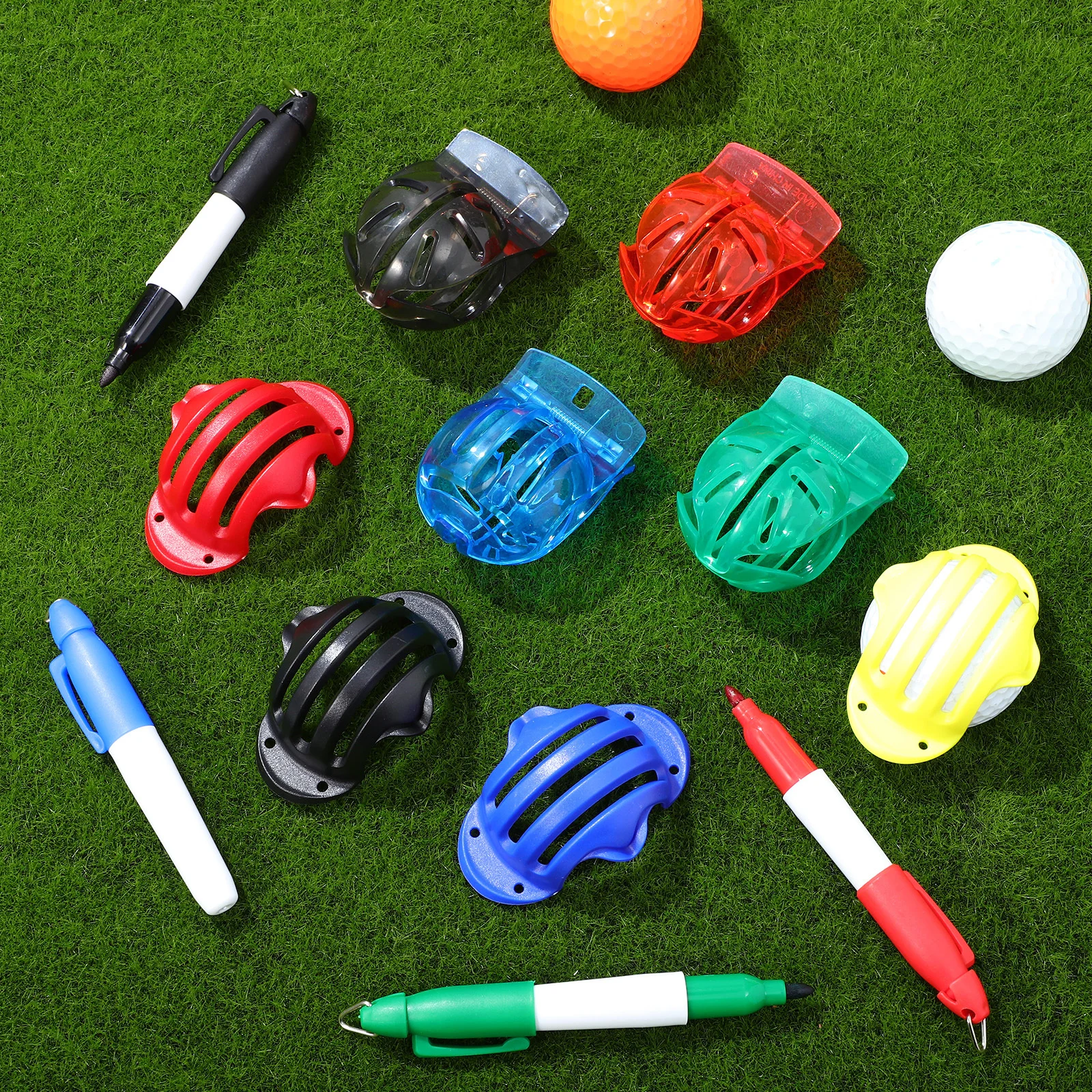 

1 Set Golf Ball Marking Tools Kit Multi-Functional Alignment Template Durable Lightweight Portable Design For All Skill Levels