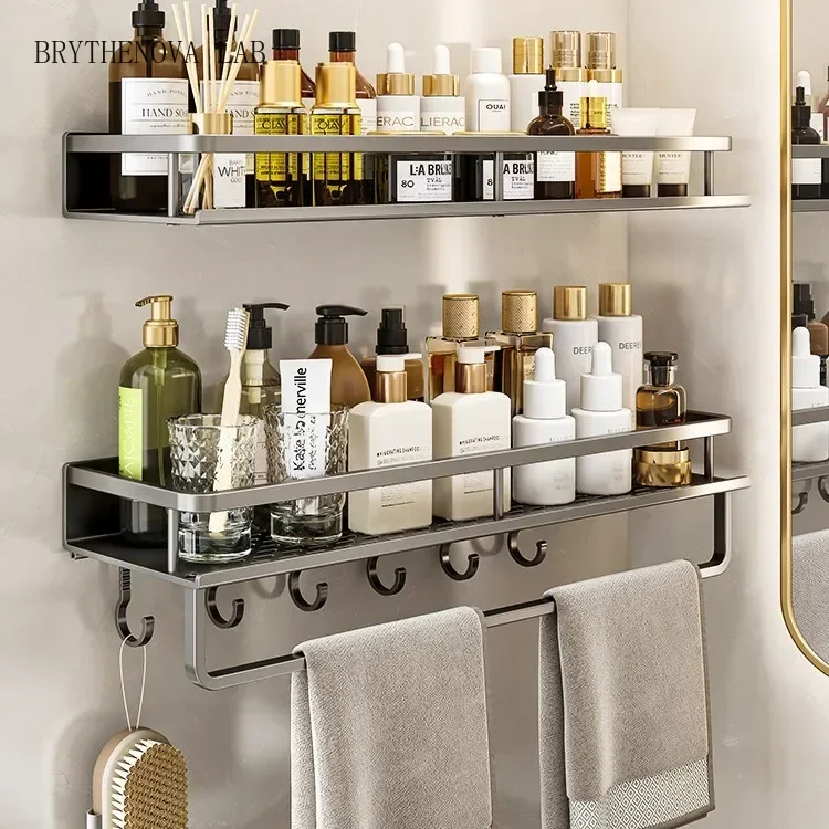 Bathroom storage rack, non perforated washbasin, hand washing Area, Shower Shower Gel Wall Storage Rack