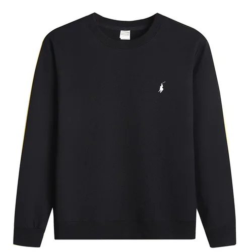 Ropa deportiva bordada RL de algodón para hombre, jersey de cuello redondo de manga larga de estilo fino para primavera y otoño, ropa para hombre