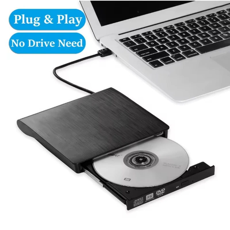 External USB 3.0 High Speed DL DVD RW Burner CD Writer Slim Portable Optical Drive-ELEC