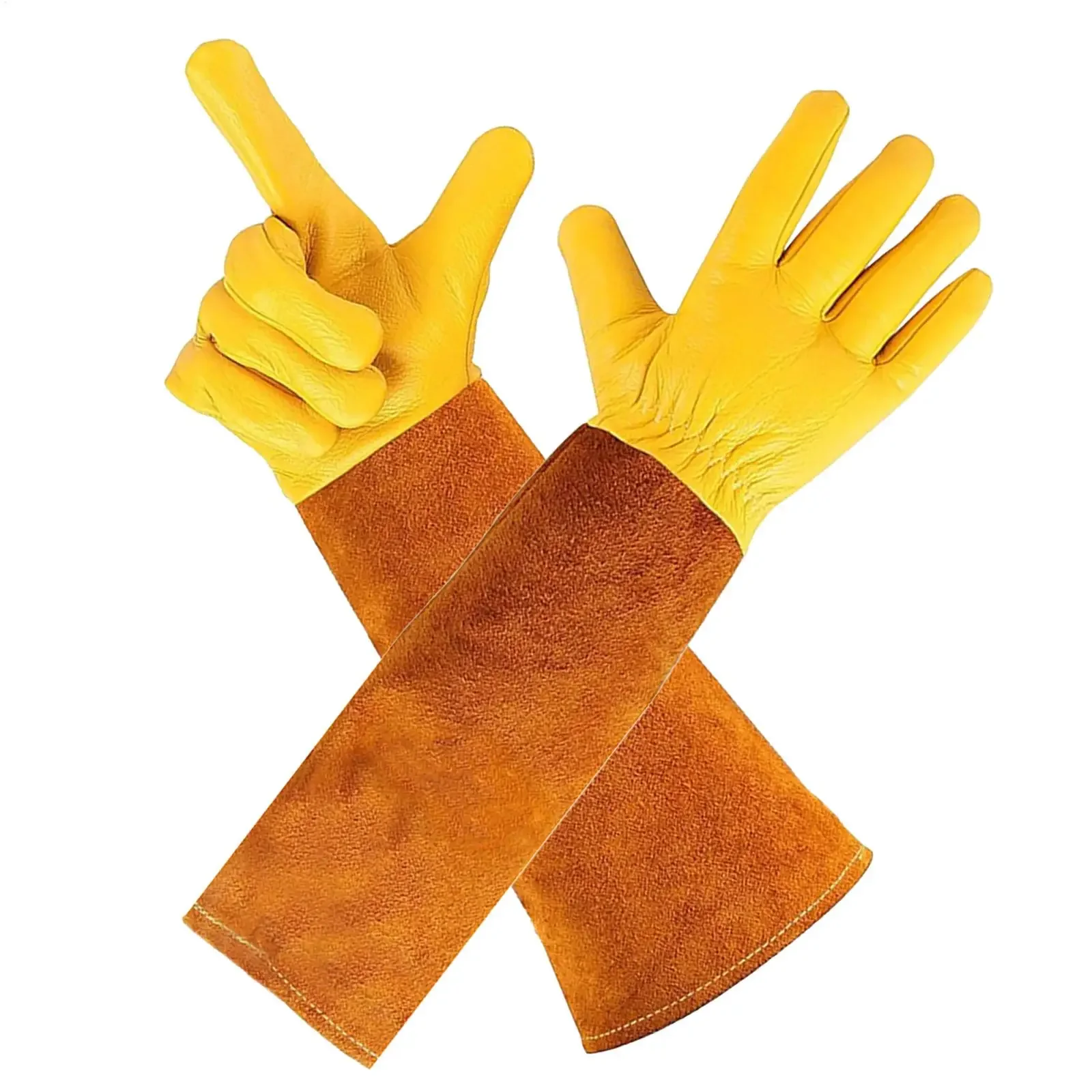 Gardening Gloves 1 Pair Puncture Resistant Anti-Slip Grip Mitts Sheepskin Gardening Gloves for Plant Pruning Digging
