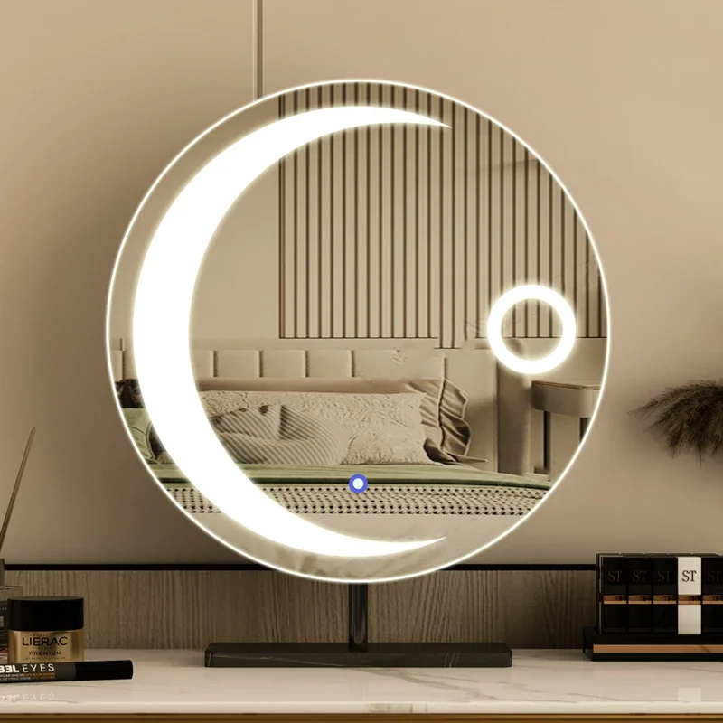 Star LED Mirror Cute Desk Living Room Modern Aesthetic Girls Mirror Nordic Luxury Moon Cosmetics Spiegel Wand Home Products