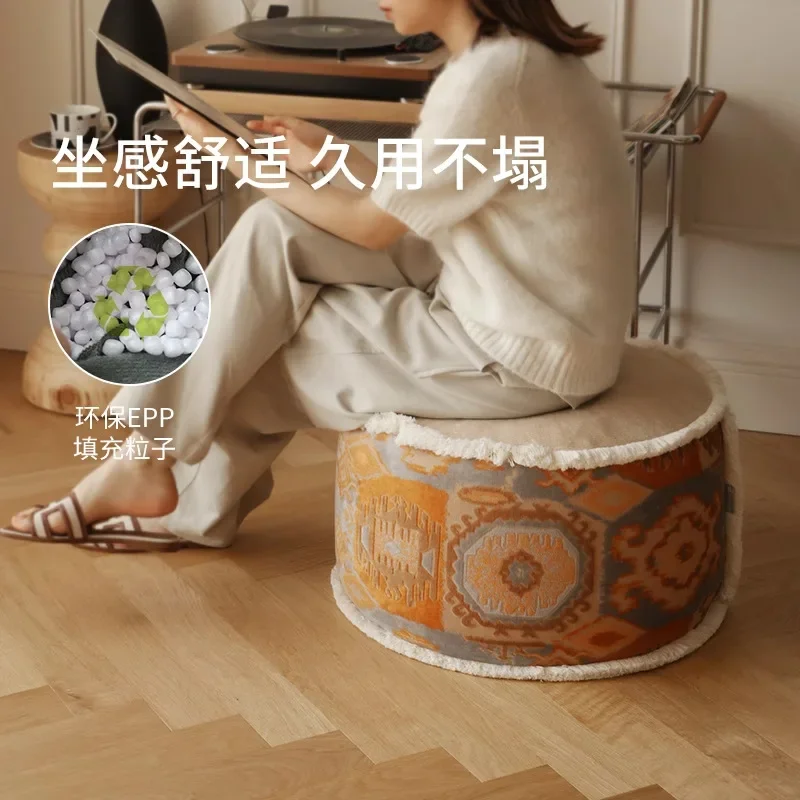 French pier living room bedroom bay window carpet light luxury high-end futon multi-purpose lazy tatami sofa stool
