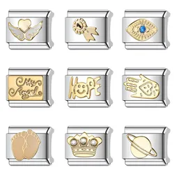 DAVINI 1pc Italian Charm Bracelet Assorted Charms 9mm Modular Italian Charm Bracelet Links Handmade DIY Jewelry Gifts