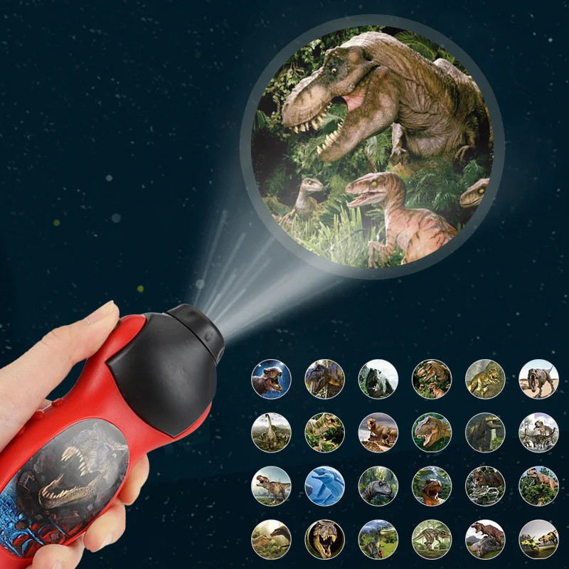 Dinosaur Pattern Projector Night Study Learning Toy Flashlight Sleeping History Early Education Model Torch Flashlight Fun Toys