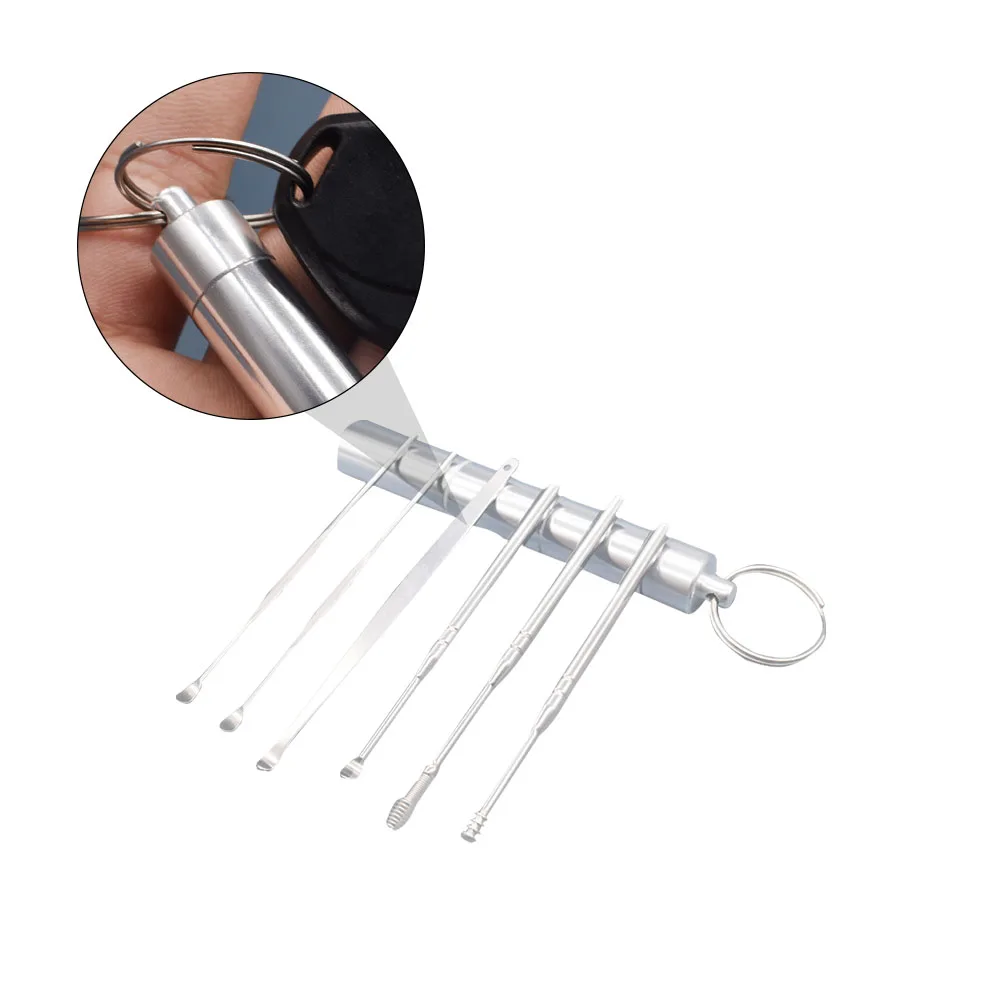 

Stainless Steel Ear Scoop Set Portable Spiral Tool for Cleaning Smooth Surface Reduces Risk Easy to Handle Health Care