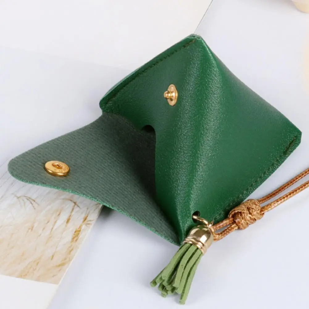 Coins Bag Cute Shape Design Solid Color Buckle Closure Bright-colored Daily Storage Triangle Change Wallet Travel Use