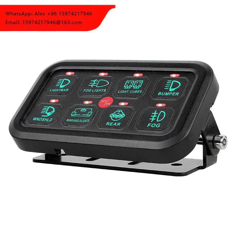 

12V 24V Offroad 8 Gang Push Button Switch Panel For Universal Car