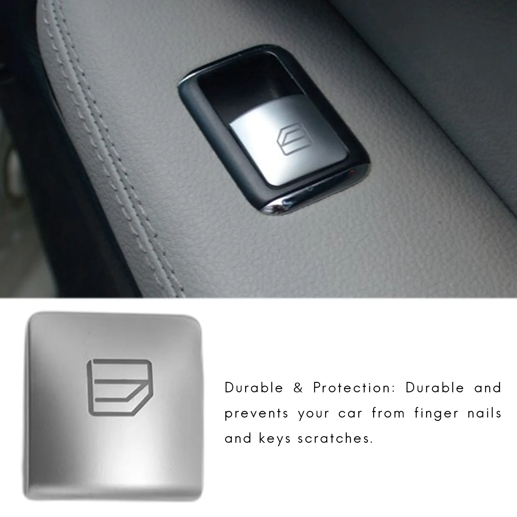ABQB-Inner Door Armrest Window Switch Button Trim Cover Sticker For Benz GLK ML GL A B C E G Class W204 W212 W246 W166 X166