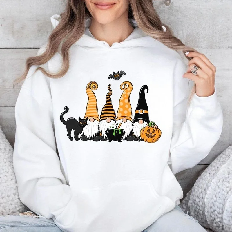 

Women's loween Pumpkin Witch Pullover Hoodie Cleanfit Sle A-Line Sve Linen Fabric Other Material 00% Ladies T-irt