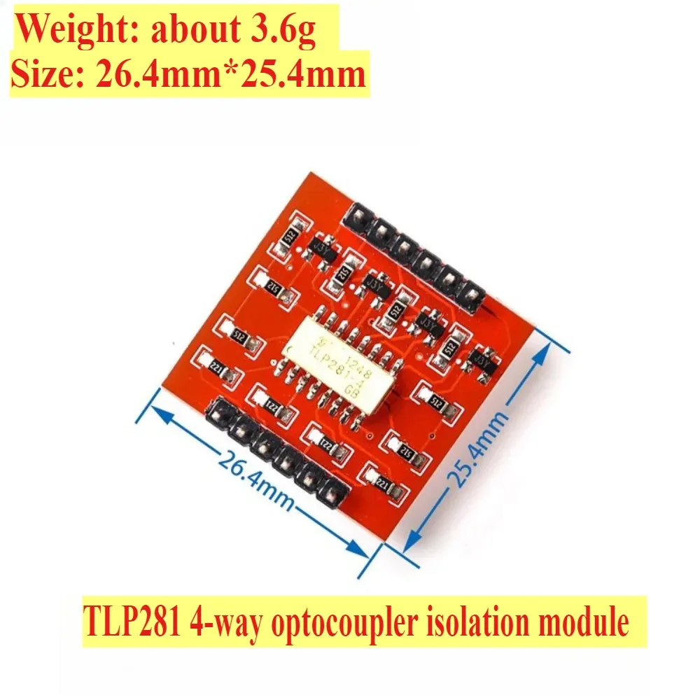 

4-Channel Optical Coupling Isolation Module Low Level High Level Extension Board Electronic Building Block TLP281