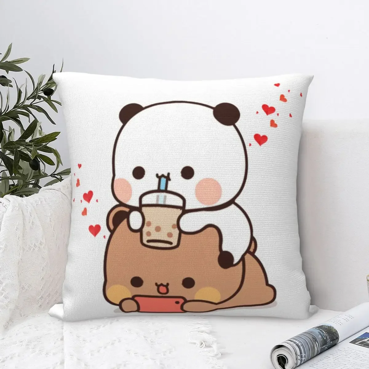 Bubu Dudu Pillow Cover Cartoon Bear Soft Pillow Case Cushion Cover Morden Custom Pillowcases For Sofa Home Decoration