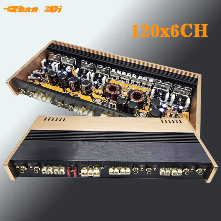 Professional 6-Channel RMS 120W Class AB Car Audio Amplifier with Crossovers and Equalizer