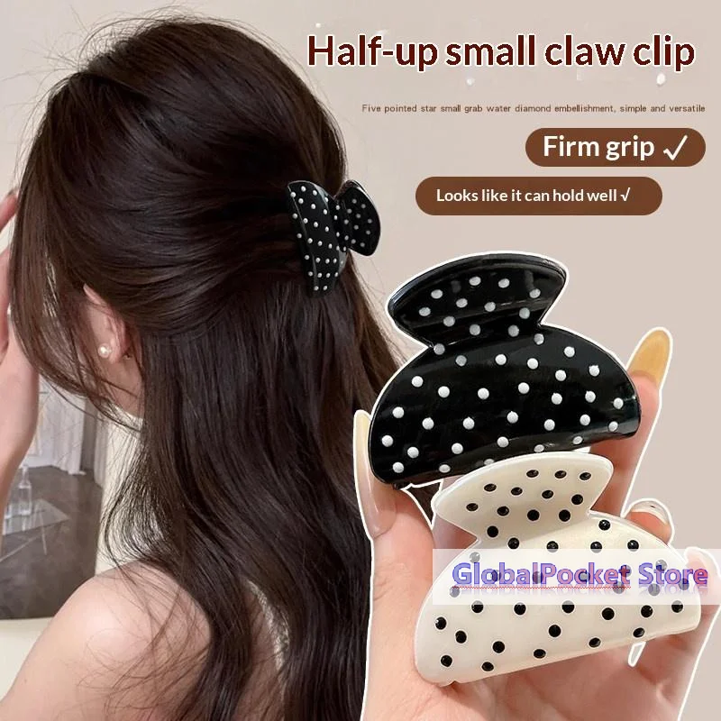 [TG823]France Style Women Wave Dot Design Hair Claw Barrettes Girl Fashion Hair Clip Sweet Hair Accessories Headwear