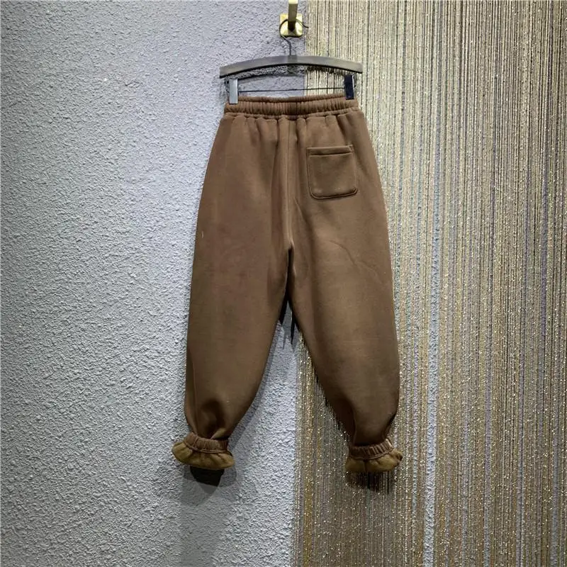 150kg Cotton Down Winter Trousers Women Casual Drawstring Loose Pluffy Harem Pant Plus Size Vintage Mom Pantalones High Waist