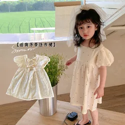 韓国の半袖子供用スカート,流行の夏服,オープンバック,プリンセス,新しいコレクション2022