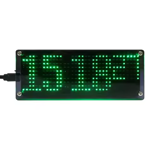 DIY Digital Dot Matrix Clock Electronic Kit LED Lighting DIY Soldering Practice Learning Parts Project with USB Cable