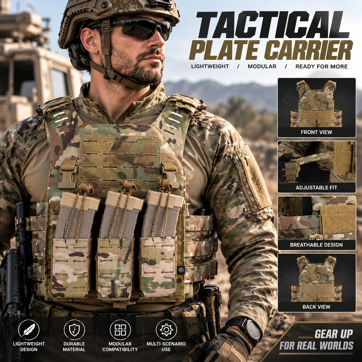 Tactical Attacker Style Vest Quick Release MOLLE Breathable Vest Hook Loop Modular Cummerbund Vest for Outdoor Training Gear Kit
