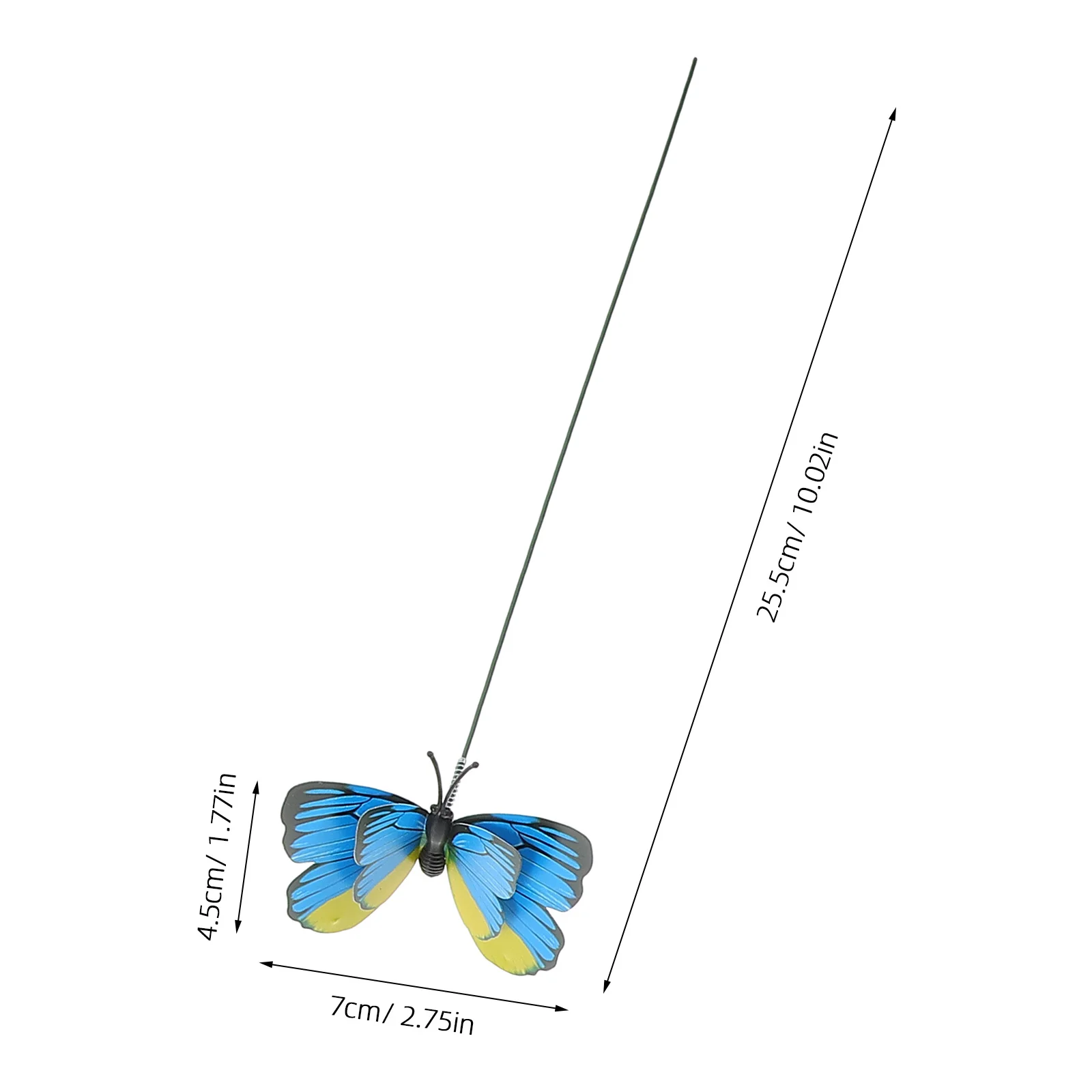 ดอกไม้ประดับรูปผีเสื้อ 5 ชิ้น - ผีเสื้อประดิษฐ์สองชั้นขนาด 7 ซม. สำหรับตกแต่งสวน เสาต้นไม้ ของประดับสวนเทพนิยาย