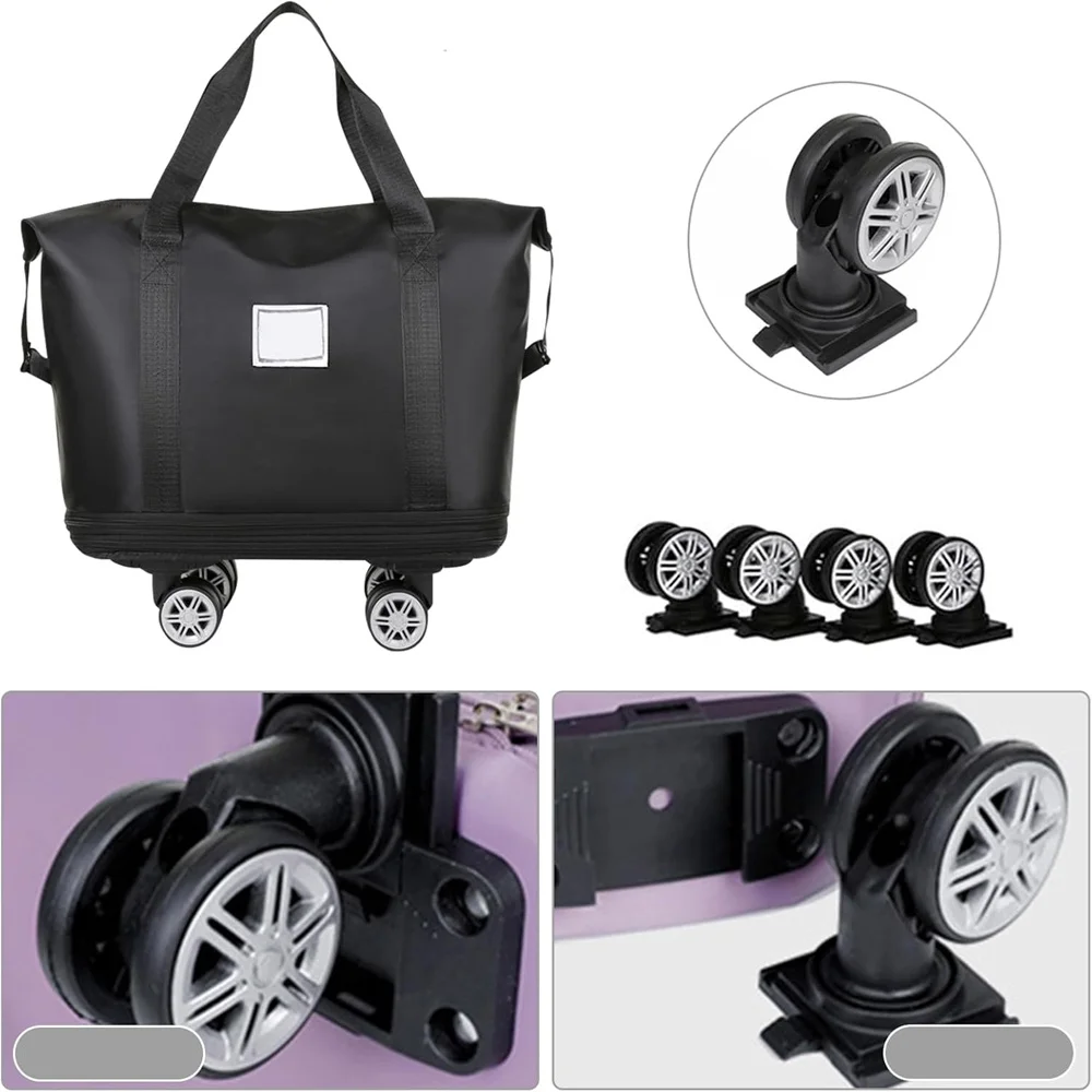 26-54L Rollbare Reisetasche mit Rädern, Erweiterbare Gepäcktasche, Faltbare Reisetasche, Wochenendtasche für Damen, Reisetasche Ideal für Geschäftsreisen, Schule, Fitness, Camping, als Handgepäck für
