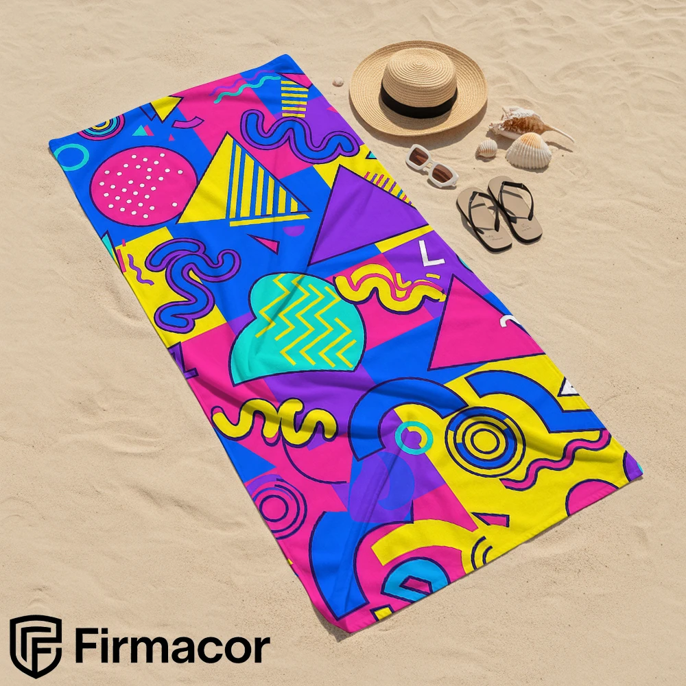 Geometric Shapes Microfiber Beach Towel Quick Dry Sand Free Oversized Soft Absorbent Bath Towel for Swimming Pool Travel Gym