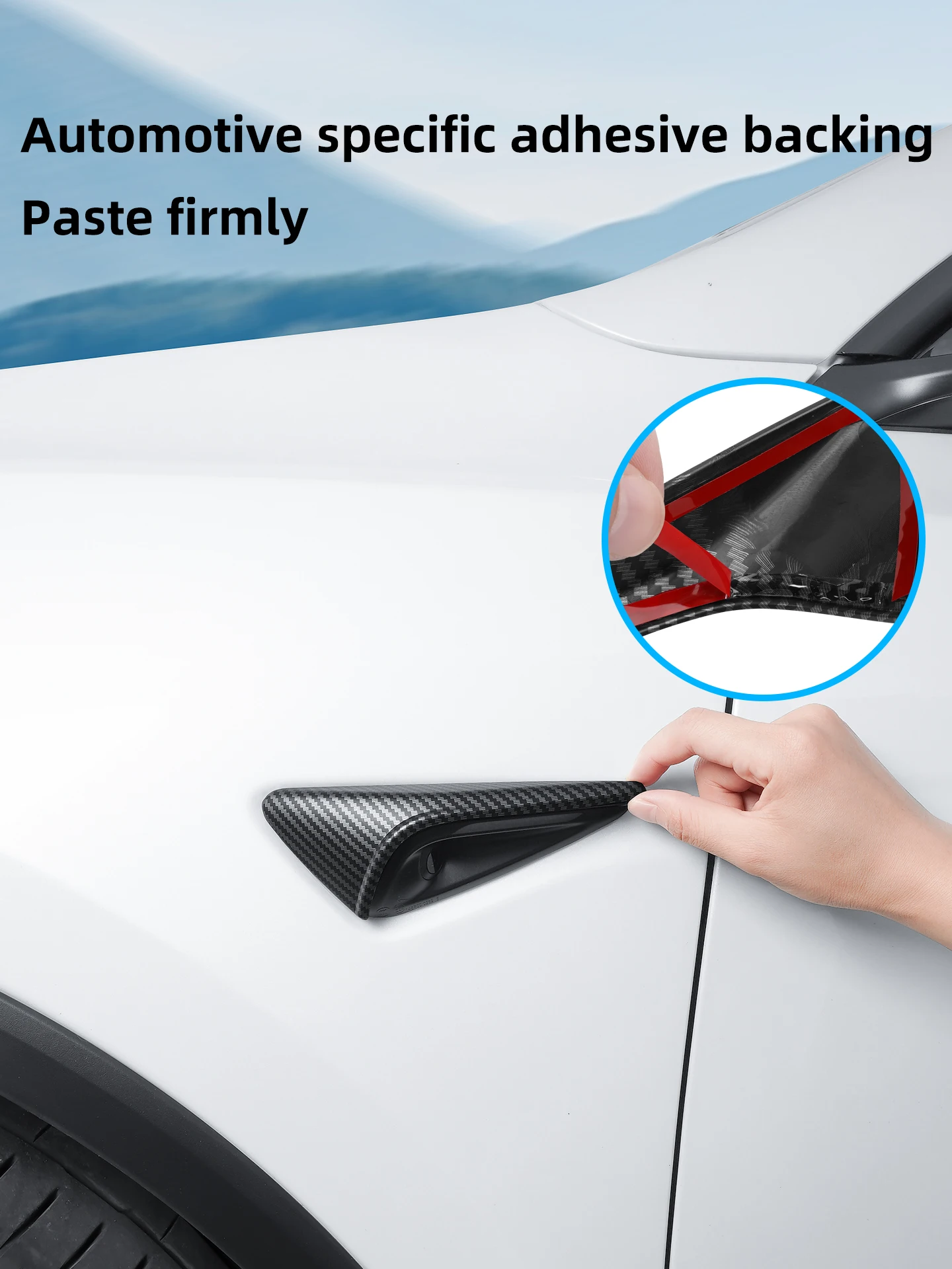 Für Tesla Model YL 2026 3 Highland Y Juniper Blinker-Kamera-Verkleidung Seitenblenden-Schutz ABS Carbonfaser-Muster – Detail 5