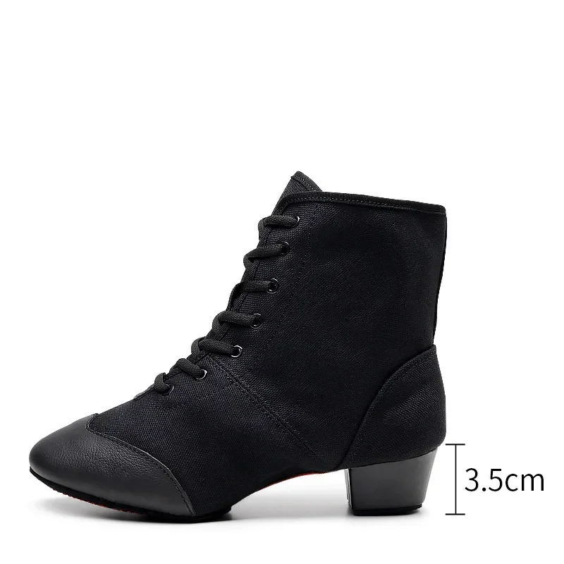 Jazz Dance Shoes Women Adult  Shoes Lady Square Dance  Soft Soled Dance Women\'s Boots High Top Canvas Sneakers