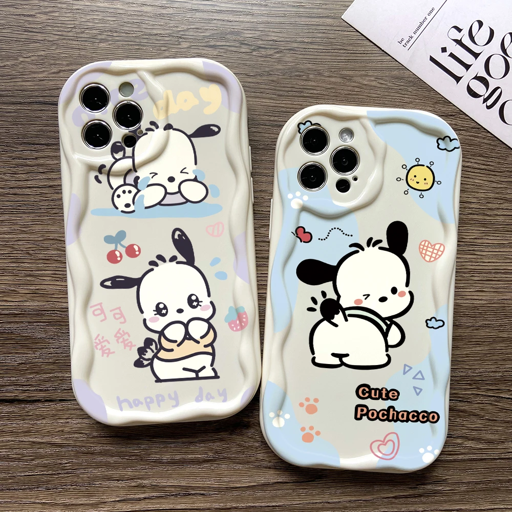 Cartoon Dog Pochacco Phone Case for Samsung Galaxy A73 A72 A71 A54 A53 A52 A52S A51 A50 A34 A33 A32 A23 A13 4G 5G 3D Soft Cover