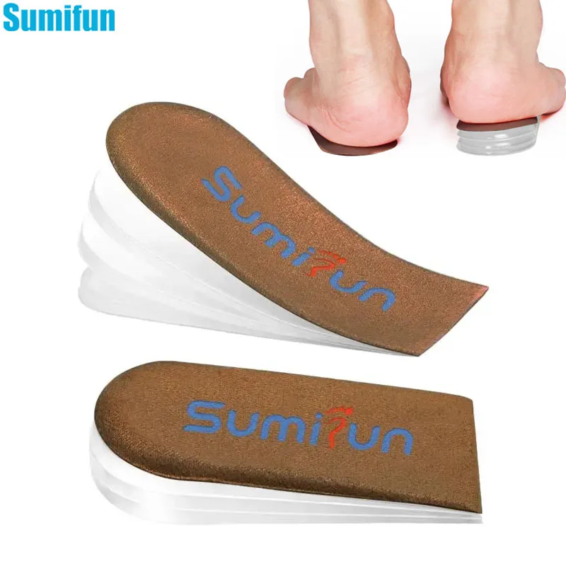 

1Pair Height Increase Insoles for Men Women Heel Shoe Lift Insert Heightening Insoles Adjustable Gel Shock Absorbing Foot Pad