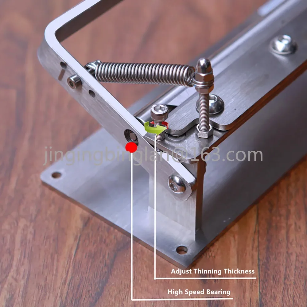 

Leather Thinning Machine Manual Leather Scraper Skiver Peeler Stainless Steel Leather Peeling Tool Work Width 220MM