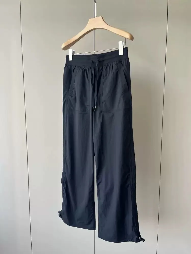 Women Sport Comfortable  Mid Waist Nine Pants Length Comfortable Casual Slimming Fitness Workout Yoga No Pockets Cargo Pants