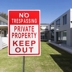 1PCS Aluminum No Trespassing Signs No Entry Private Property Warning Signs Public Garage Workshop Wall 30*20cm