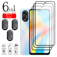 Full Cover Glass For OPPO A18 Glass For OPPO A18 Tempered Glass Full Cover Glue 9H HD Screen Protector OPPO A18 A 18 Lens Glass