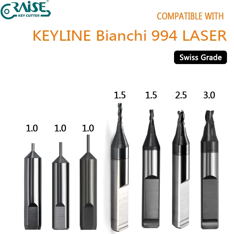 Milling Cutter 1.5mm CL005 2.5mm B3320 1.0mm B3404 TL003  Compatible with KEYLINE Bianchi 994 LASER Key Machine Locksmith Tools