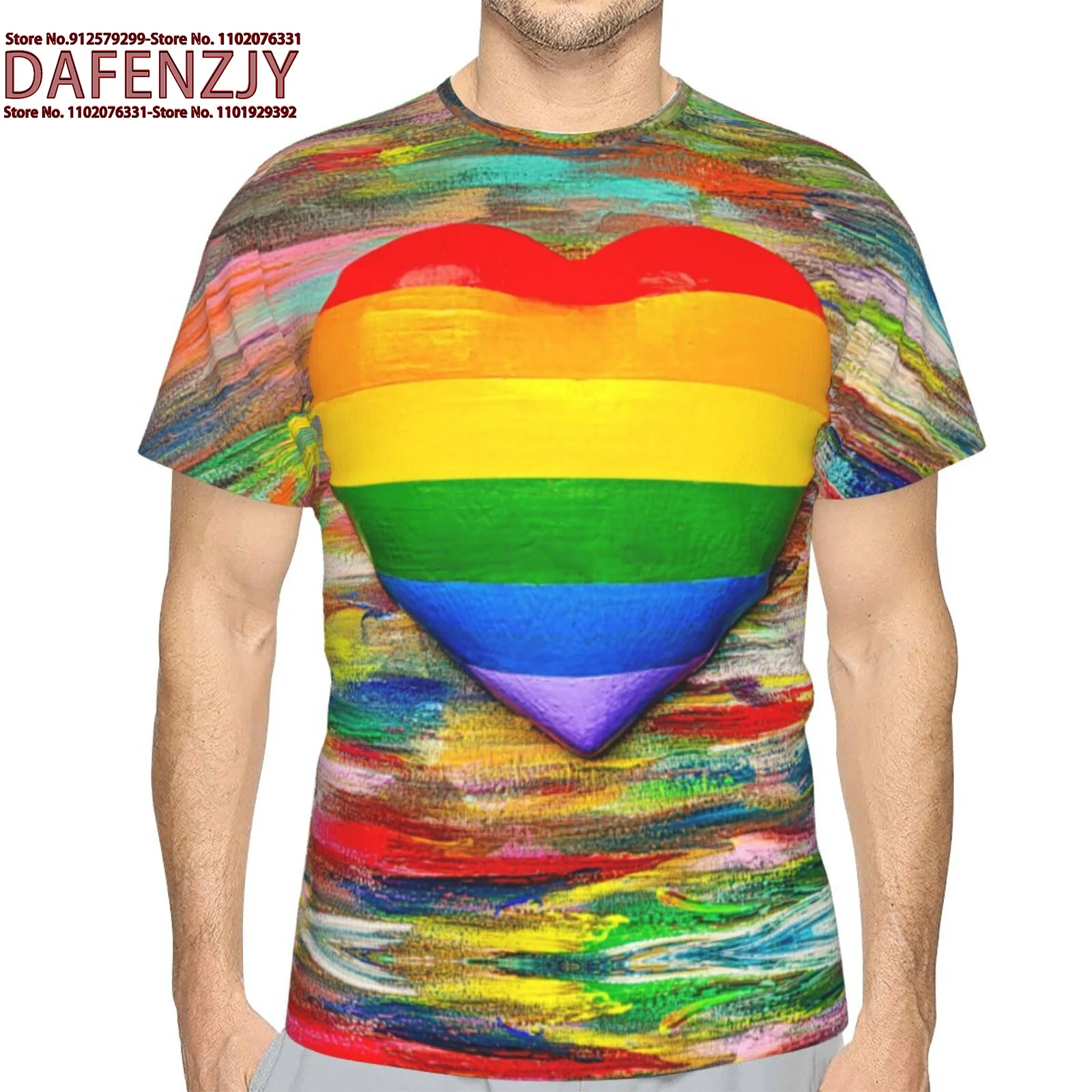 Harajuku 3D LGBT Month Printing T Shirt For Men Pride Day Month Graphic T-shirts Fashion Streetwear Tee Shirts Rainbow Flag Lesb