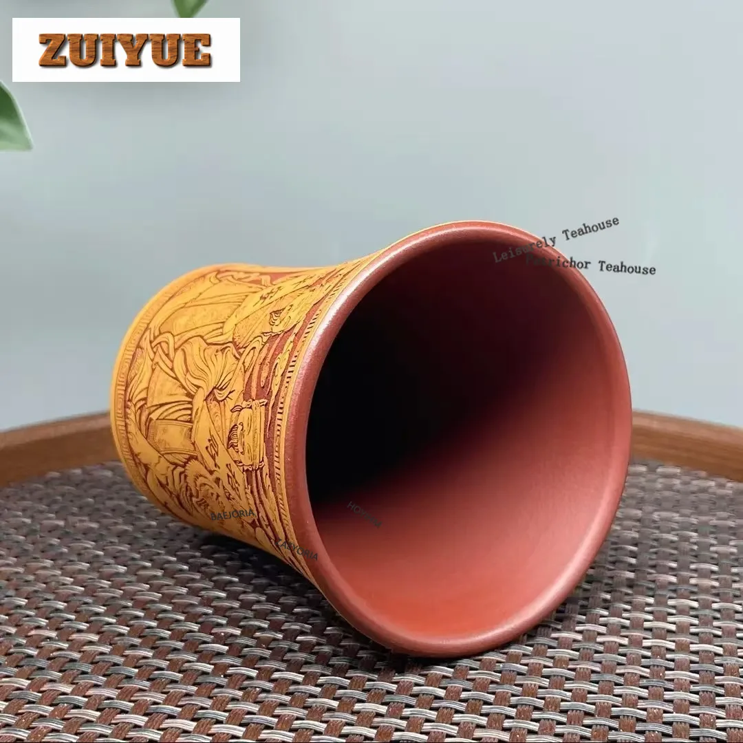 HOYIHM 180ml Yixing Purple Clay Gods Of Wealth Teacup Zen Tea Bowl Cute Cup Tea-tasting Personal Cup Jianzhan Master Cups Cha