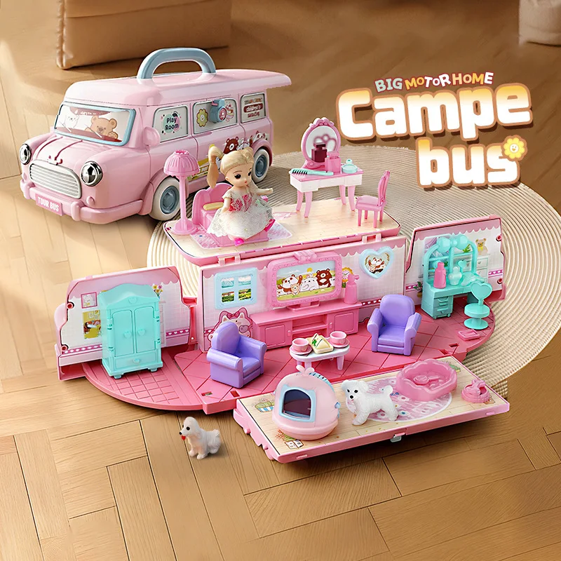 children's-home-bus-rv-with-doll-folding-deformation-vehicle-simulation-furniture-set-kitchen-touring-car-girl-puzzle-toy