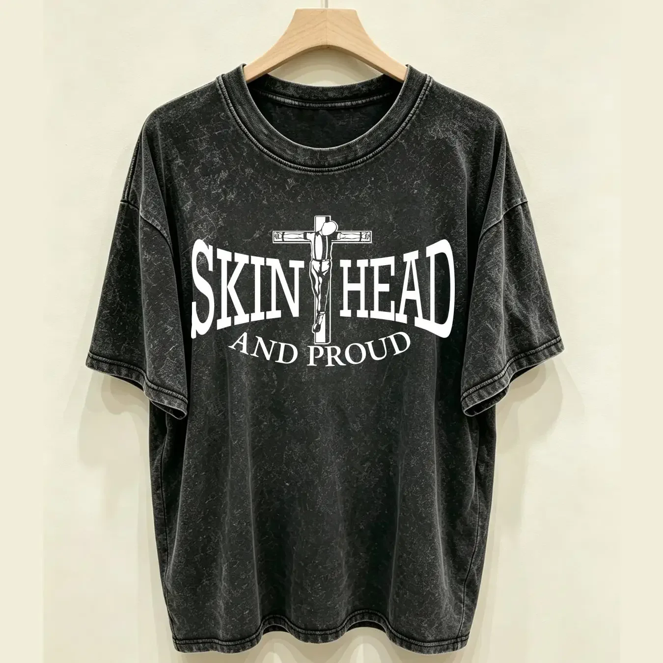 washed T Shirt Skinhead and Proud Skin head punk Oi Ska long or short sleeves vintage Washed Stylish Soft Breathable Casual