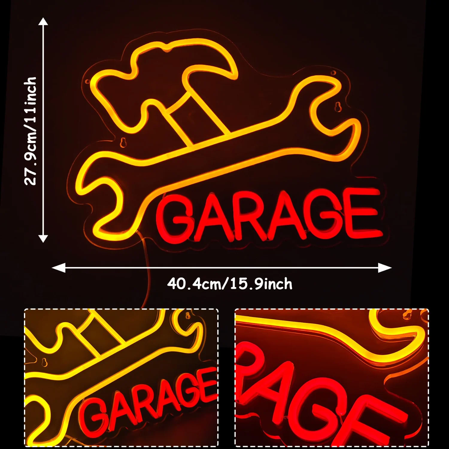 GARAGE LED neon, USB powered dimmable LED neon, suitable for garage, workshop wall decoration