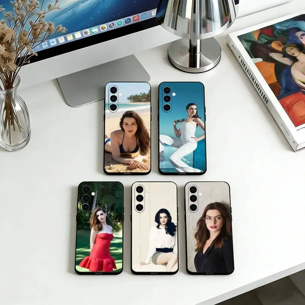 Anne Hathaway Phone Case Soft black For Samsung Galaxy A73,A72,A71,A70,A53,A52,A51