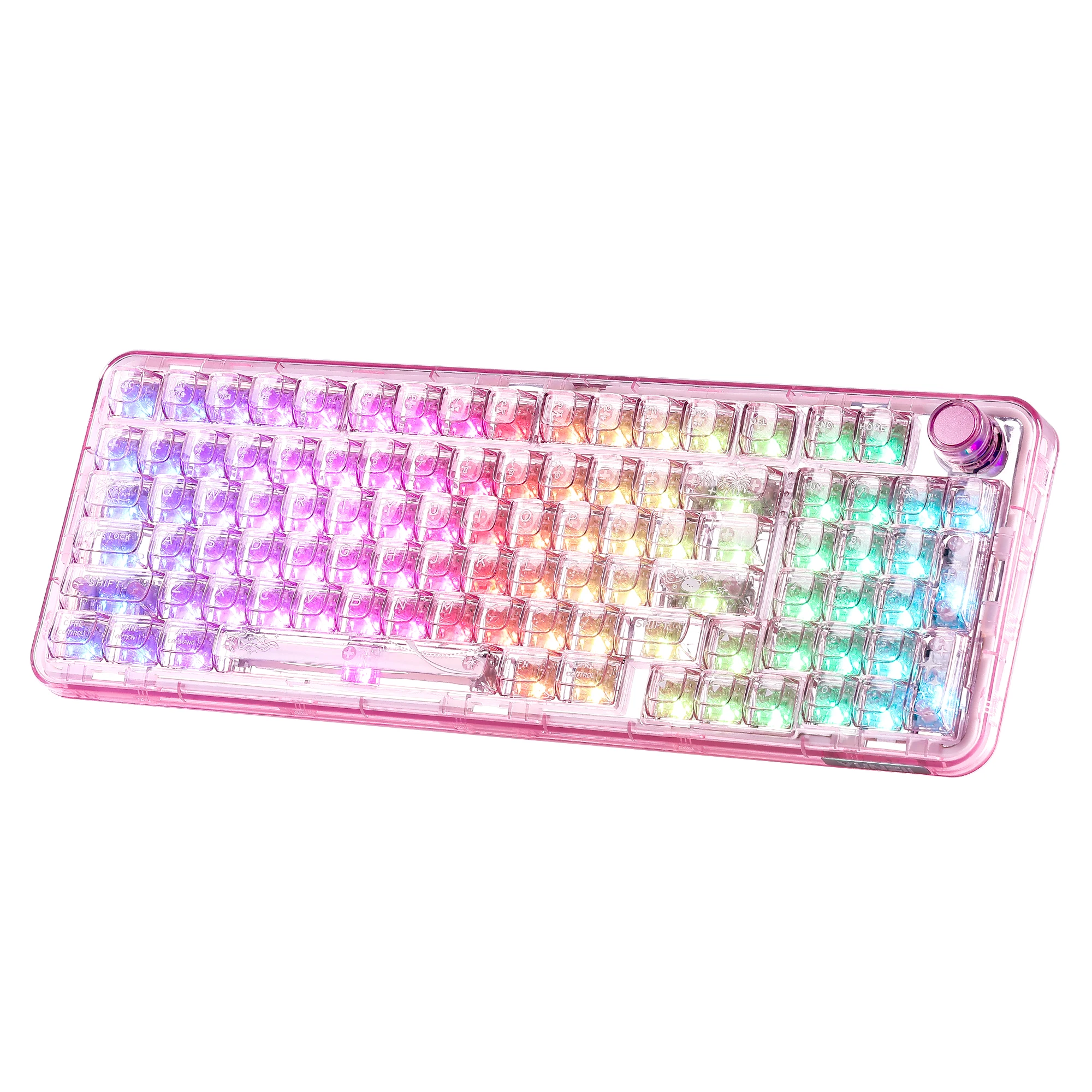 YUNZII X98 ホワイト透明メカニカルゲーミングキーボード、ワイヤレス