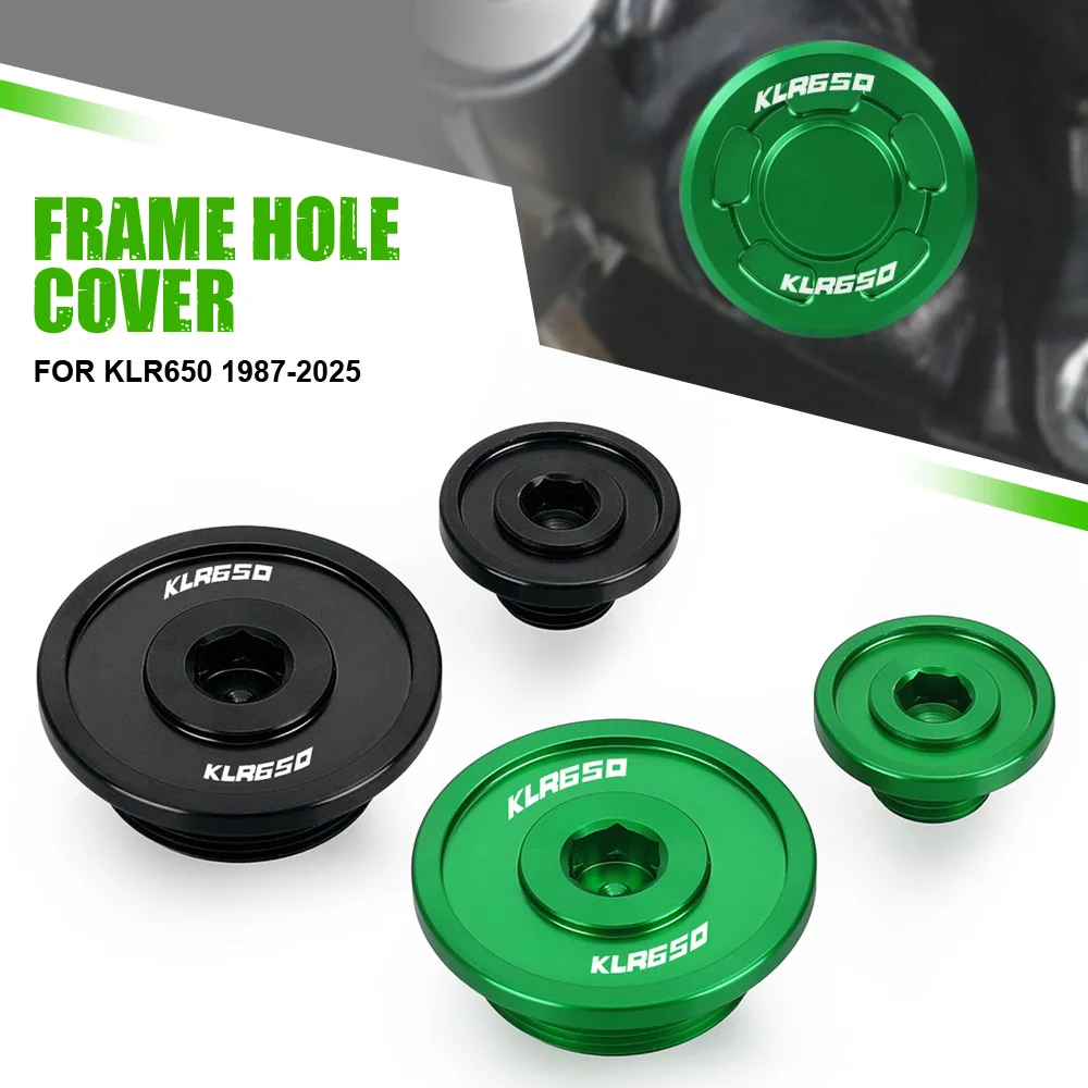 

For Kawasaki KLR650 KLR 650 KLR-650 1987-2024 2025 Motorcycle Right Crankcase Engine Timing Cover Cap Plug Frame Decorative Caps