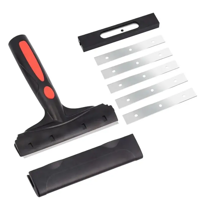 Glue Removal Blade Glass Oven Razor Scraper Plastic Handle Razor Scraper Spatula Car Film Tool Window Cleaning Blade Scraper