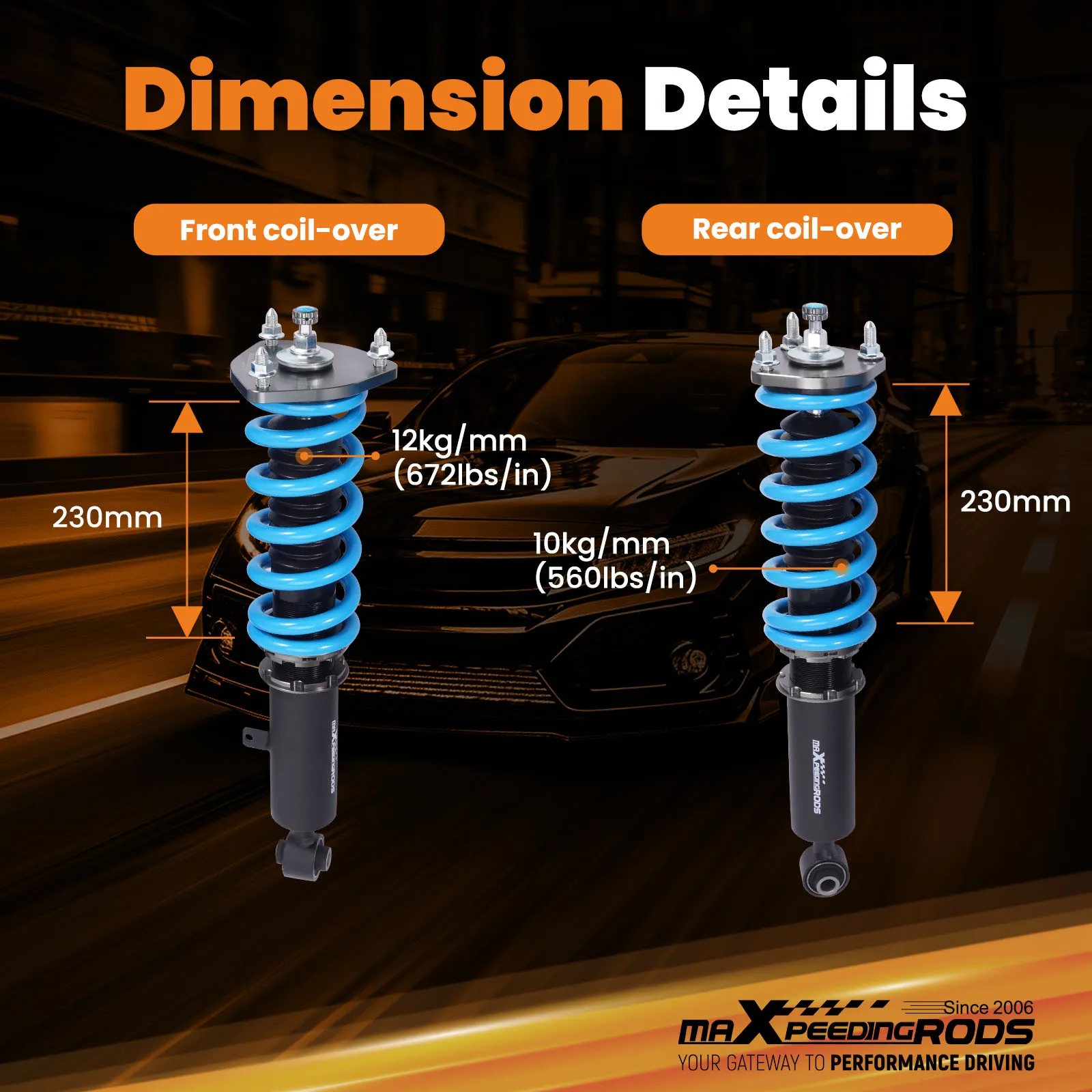 Schokdemper Schroefset Lente & Schokmontage Spoel voor Lexus GS300/GS400/GS430 1998-2005, 24-niveau verstelbare demper