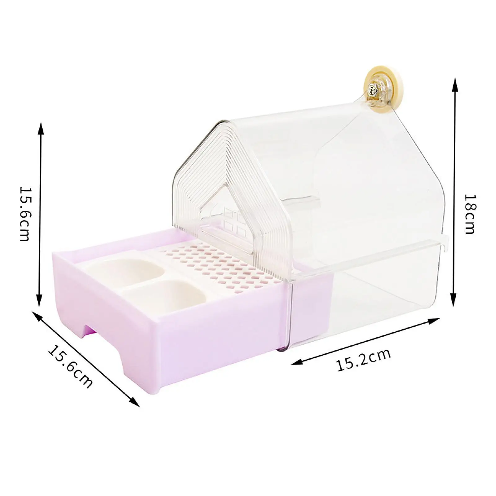 حمام معلق على شكل طيور مع وحدة تغذية للطيور وعاء حمام صندوق دش حوض استحمام للطيور الصغيرة إلى المتوسطة الطيور الببغاوات الببغاء #6