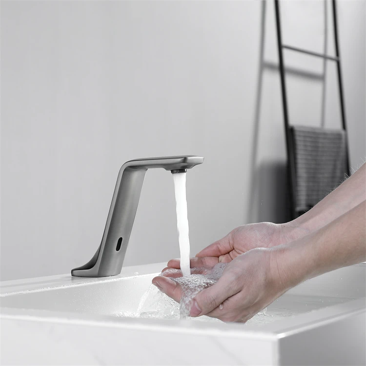 New Design Popular Sensor Faucet Modern Simple Deck Mounted Intelligent Bathroom Automatic Touch Sensor Basin Sink Faucet